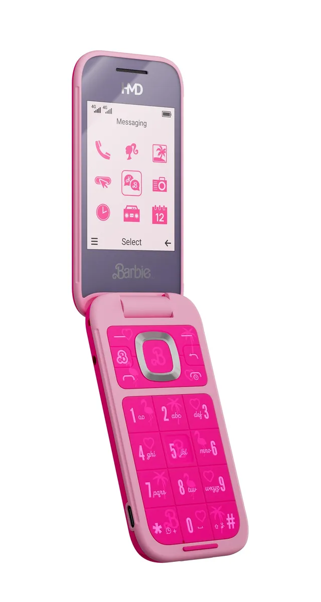 hmd-barbie-phone-klapphandy-power-pink-mit-charm-und-cover image 1